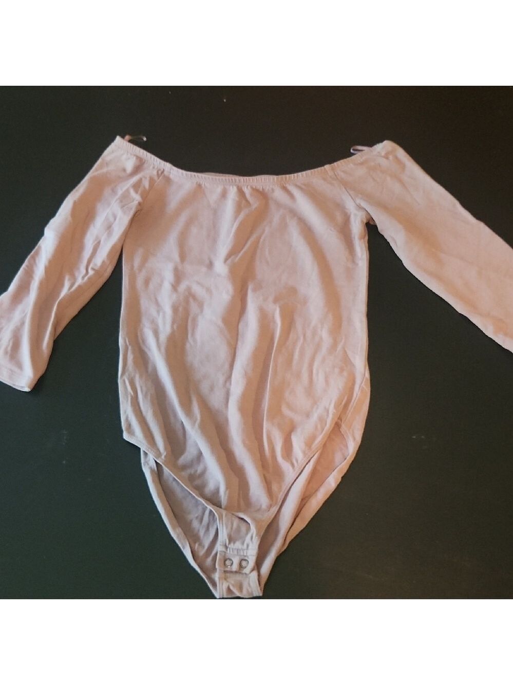 Express Lt Brown Cotton Basic Classic Xs Off-Shoulder Bodysuit